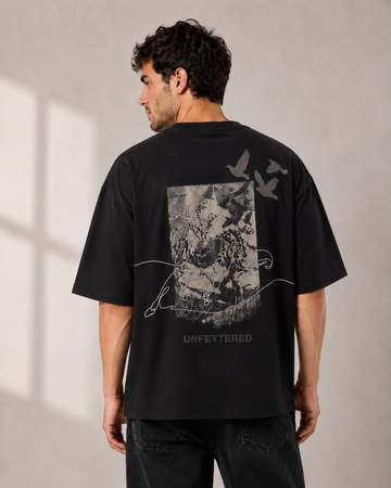 Unfettered Oversized Graphic T-Shirt – Black
