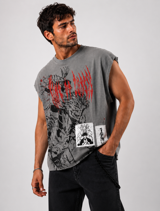 Premium cotton vest with patch work