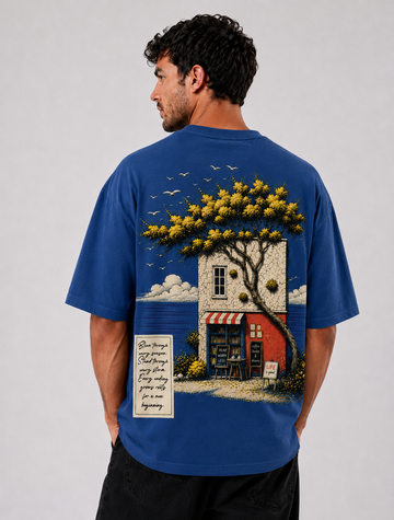 Imperial Blue Retro Oversized Tshirt (Royal Blue)