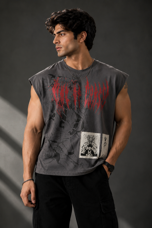 Premium cotton vest with patch work